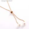 Pendentif colliers Mode Simple couleur or colliers de perles pour les femmes Long gland Pull conception clavicule chaînes collier bijoux CollaresL231215