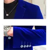 Męskie garnitury Blazers marka odzież Mężczyźni Złote Velvet Suit/Mężczyzna Slim Wysokiej jakości Blazers/Suknia Weselna Mężczyzny S-5xl 231215