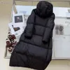 Męskie Parkas Winter Men and Women Style Długie z kapturem kurtka Y2K swobodna kurtka 95% biała gęś Down Solid Kolor Losy ciepły płaszcz moda 231214