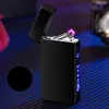 1pc, Electric Lighter Fashion Personalise LED Quantity Of Electricity Display Intelligent Induction Windproof Double Arc Lighter Flameless Electronic Portable