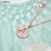 Chains VOJEFEN Moissanite Letter Necklaces Choker 925 Sterling Silver Women Jewelry Initial Necklace 18K Rose Gold Plated