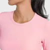 Lu lu hizalama kadın yogas tshirt tüm bu ince elastik spor uzun kollu tshirt kadın yoga nefes alabilen hızlı kurutma koşu fitness gömlek üst limonlar ll egzersiz