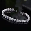 11 11 Bracelet de Tennis pour femme avec breloque 6mm rond zircon cubique Pulseira classique bijoux de mariage dame Bracelet1245O