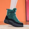 Botas femininas de fundo grosso sapatos de algodão inverno acolchoado tênis de alta qualidade macio casual quente neve sapatilha feminina