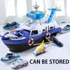 Electric RC Car Kids Toys Toys Track Track Track DitieD Boat Diecasts Music Music Story Lighting Toy Ship Model Model for Boys Mift 231215