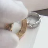 Anéis COCO de prata esterlina 925 para mulheres, aliança de casamento em ouro rosa 18k, largura média