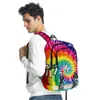 Backpack 3D Tie-Dye Women Men Kolorowe Oxford Waterproof na zewnątrz swobodne laptopa chłopcy studenci studenci szkolni