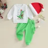 Set di abbigliamento per bambini natalizi per ragazzi outfit outfit da lettere cartone animato stampate felpe a maniche lunghe pantaloni abiti da cappello set