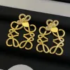 Fashion Designer Earrings Stud Women Brand Letter 18K Gold Silver Copper Wedding Jewelry Crystal Rhinestone Earring Loop Party Christmas Gifts