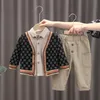 Kledingsets SJBB babykleding voor kinderen en jongens -5 jaar oud herfstshirt met lange mouwen en babyprint met lange mouwen, driedelige set 231215