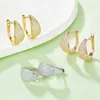 Kolczyki Hoop 0,57 cart VVS Diamenty Pave Biżuteria Złota S925 HOOP Moda dla kobiet Pełne diamentowe kolczyki