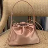 Evening Bags 2023 Fashion Unique Drawstring Opening Glossy Casual Soft Underarm Top Handle ShoulderBag Bucket For Women Office Daily