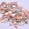 Breloques flottantes mignonnes, mélange aléatoire, pour la fabrication de bijoux, fournitures de bricolage, composants de médaillons, fleurs, cœur, accessoires de charme, 30/50/100 pièces