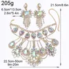 Collier Boucles d'oreilles Piètement des strass de gouttes d'eau irrégulière AB Piche pour femmes Party Burin Earge Exagérée Accessoires