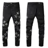 Men's Jeans Designer Mens Denim Embroidery Pants Fashion Holes Trouser Us Size 28-40 Hip Hop Distressed Zipper Trousers for Male 2022 Top Sellb2aj