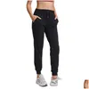 Yoga Outfit L-96 Corredores Clássicos Dcord Calças de ajuste fácil com bolso suor-wicking para Fitness Dança Sweatpants Running Track Breathabl Dhibb