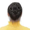 Copricapo Capelli sintetici Chignon Palline di fiori Testa Artiglio Clip Estensione di bellezza soffice Modellatori per sposa ad alta temperatura