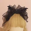 Bonito feito à mão estilo gótico hairband kc headwear lolita diabo asas design original 2 cores vermelho preto