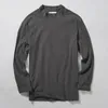 Men's T Shirts Autumn Winter Cotton Heavyweight Half High Collar T-shirt Solid Color Warm Soft Bottoming Tops Fashion Simple Pullovers