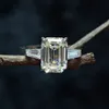 Trouwringen Wong Rain 925 Sterling Zilver Emerald Cut Gemaakt Edelsteen Bruiloft Verlovingsdiamanten Ring Fijne Sieraden Groothandel 231214