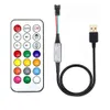 محولات الكمبيوتر المحمول الجديدة شحنات 1M USB MINI 14Key 21Key LED Pixel Strip DC5-24V Light Controller لـ WS2811 WS2812B SK6812 6803 مع التحكم عن بُعد