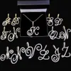 Pendentif colliers Chaud A-Z lettres cursives initiales pendentif collier pour femmes or argent couleur brillant strass métal chaîne collier bijoux cadeau L231215