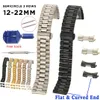 Uhrenarmbänder aus massivem Edelstahl, 12 mm, 13, 14, 16, 17, 18 mm, 19, 20 mm, 21, 22 mm, Ersatzarmband, 3 Reihen, Armband mit Werkzeug 231214