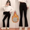 Calças femininas meninas queimadas leggings outono inverno cintura alta com lã para dança