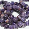 Bracciale con perline di tamburo di charoite naturale con pietre preziose sciolte, dimensioni circa 13x13 mm