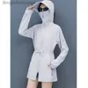 Others Apparel UHYTGF Breathable Thin Sun Protection Clothing Outdoor Sports UV Protection Summer Trench Coat Women Hooded Big Size Tops CoatL231215