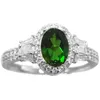 Cluster Ringen VVS Grade Natuurlijke Chrome Diopside Zilveren Ring 0.7ct 5mm 7mm Sieraden Gold Plating 925 Groene Edelsteen