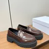 Retro stil äkta läder loafers hög kvalitet runda tår affärer formella oxford matt läder kvinnors lyxdesigner skor