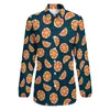 Dames blouses sinaasappelen plakjes blouse lange mouwen geel fruit trendy vrouw casual oversized shirt design top verjaardagscadeau