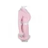 Платье из двух предметов, женский сексуальный укороченный топ с меховым краем, короткая юбка, комплект из 2 розовых нарядов, осенняя клубная мода