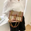 Color blocking chain small square bag popular 2024 new trendy Branded version women's temperament sling bags single shoulder crossbody stylish