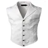 Men's Vests Mens Waistcoat Tops Smart Suit Business Button Casual Wedding Decorative Pattern