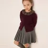 Pullover Bonpoint Herbst/Winter Wolle Strickjacke Mädchen Kirsche Hohl Langarm Pullover Baby Kinder Top 231215