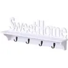 Sweet Home Wall Mounted Rack Door Hanger Hook Storage for Coat Hat Clothes Key White 211102332E