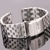 Relógio Bandas Sólido Aço Inoxidável Pulseira Pulseira 18mm 20mm 22mm 24mm Mulheres Homens Prata Escovado Metal Watchband Accessories286F