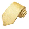 Neckband Solid Dot Yellow Silk Business Tie Hitie 2023 Designer Mens Slips Luxury 85cm Hanky ​​Cufflink Brosch Wedding For Men 231214
