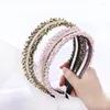 Diamond-studded Lace Chain Headband Fashion Full-drilled Striped Personality Raw Edge Fabric Hairpin For Woman