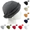 Berets Elastic Turban Hat Vintage Ethnic Style For Men Warm Breathable Comfortable Head Wrap With Stretch Satin Scarf Tie