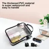 Cosmetic Bags Plastic For Women Tote Small Transparent PVC Makeup Bag Zipper Single Shoulder Waterproof With Strap Purses 17.5x7x24cm