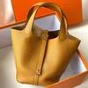 Роскошная сумка-корзина для женщин Мужская сумка-ведро через плечо Сумки на ремне магазин дорожная сумка Зеркальное качество Дизайнерская сумка 10а коричневая кожаная сумка-клатч