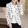 Ternos Masculinos Mens Primavera E Outono Slim Fit Impresso Terno Adolescente Tendência Bonito Blazers Casaco Um Botão