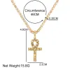 2pcs/Set Iceed Out Cross Sending Tennis Chain 14k Gold Collese для мужчин с 14 -миллиметровым ожерельями из кайфы в Майами -Кубинском звене. Хип -хоп украшения G 74