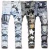 Hiking Mens Designer Jeans Pant Ripped Hip hop High Street Brand Pantalones Vaqueros Para Hombre Motorcycle Embroidery Close fitting Slim Pe