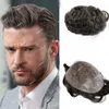 Synthetic Wigs Mens Toupee Human Hair Brown Blond Black Super Durable Ultra Thin Skin PU Natural Clip Labor Replacement 231215