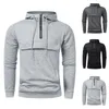 Sweats à capuche pour hommes automne et hiver à manches longues demi-fermeture éclair sweat à capuche haut surdimensionné hommes mignons