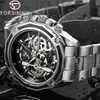 Forsining Herrenuhr Edelstahl Militär Sport Armbanduhr Skeleton Automatische Mechanische Männliche Uhr Relogio Masculino 0609 Y190288q